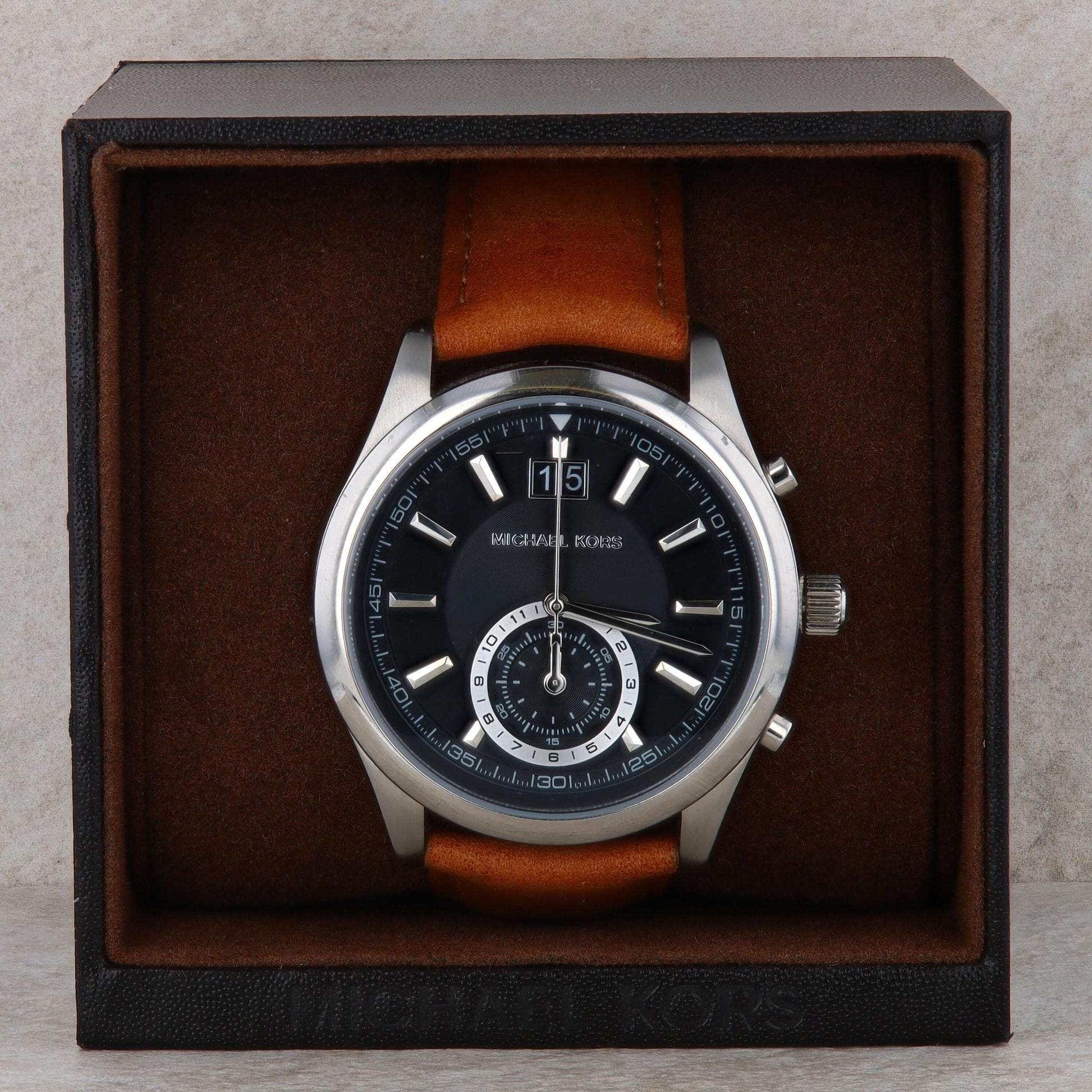Michael Kors &#39;Aiden&#39; Men&#39;s Stainless and Leather Watch #MK8416