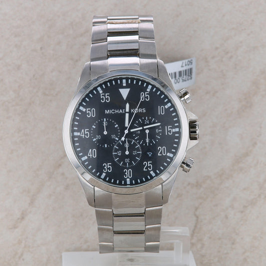 Michael Kors "Gage" Black and Stainless Men's Watch #MK8413