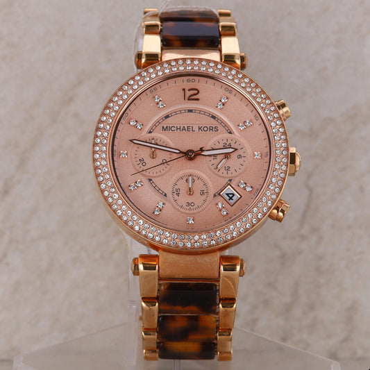 Michael Kors "Parker" Rose-Tone & Tortoise Ladies Watch #MK5538