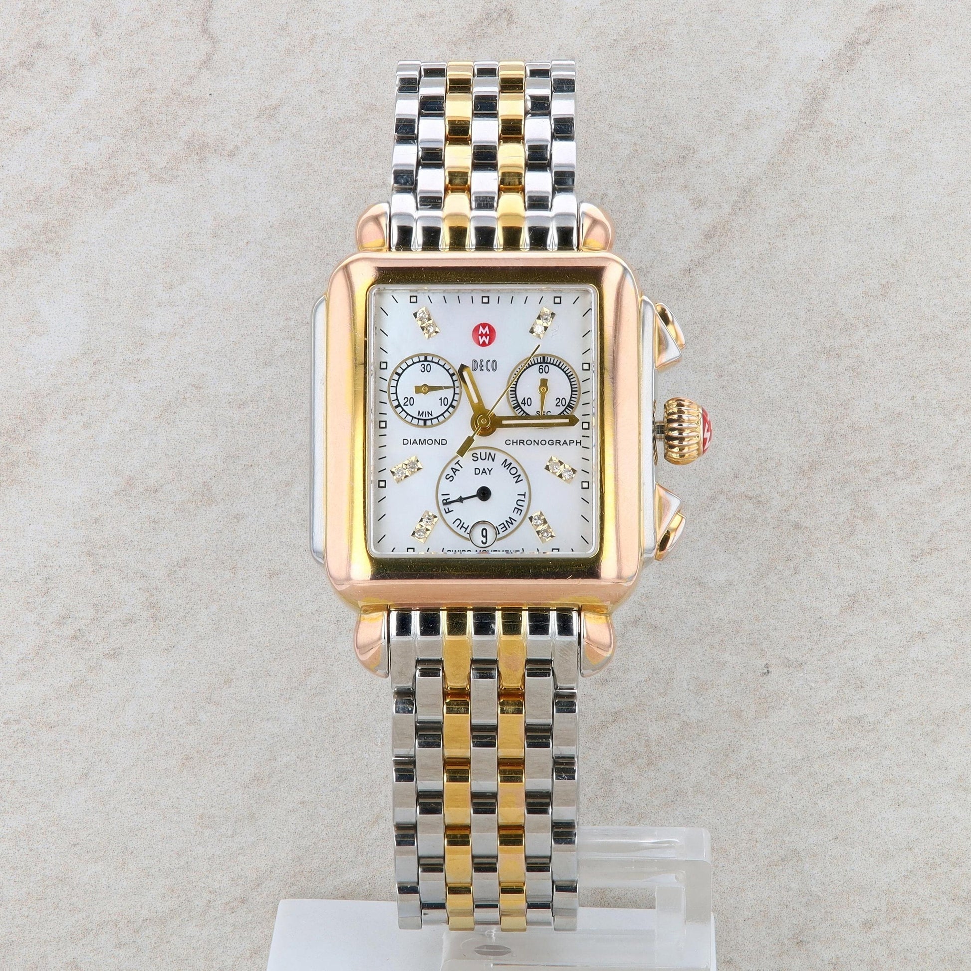 Stainless Steel Two Tone Gold Plated Michele Ladies Watch