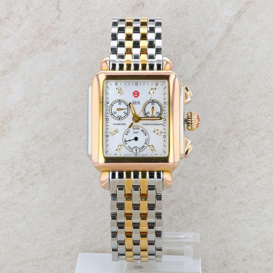 Stainless Steel Two Tone Gold Plated Michele Ladies Watch
