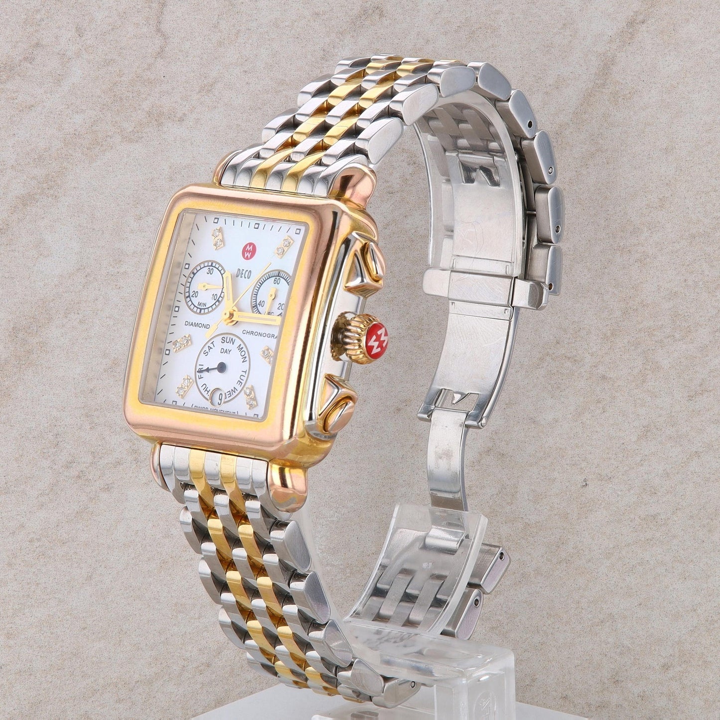Stainless Steel Two Tone Gold Plated Michele Ladies Watch