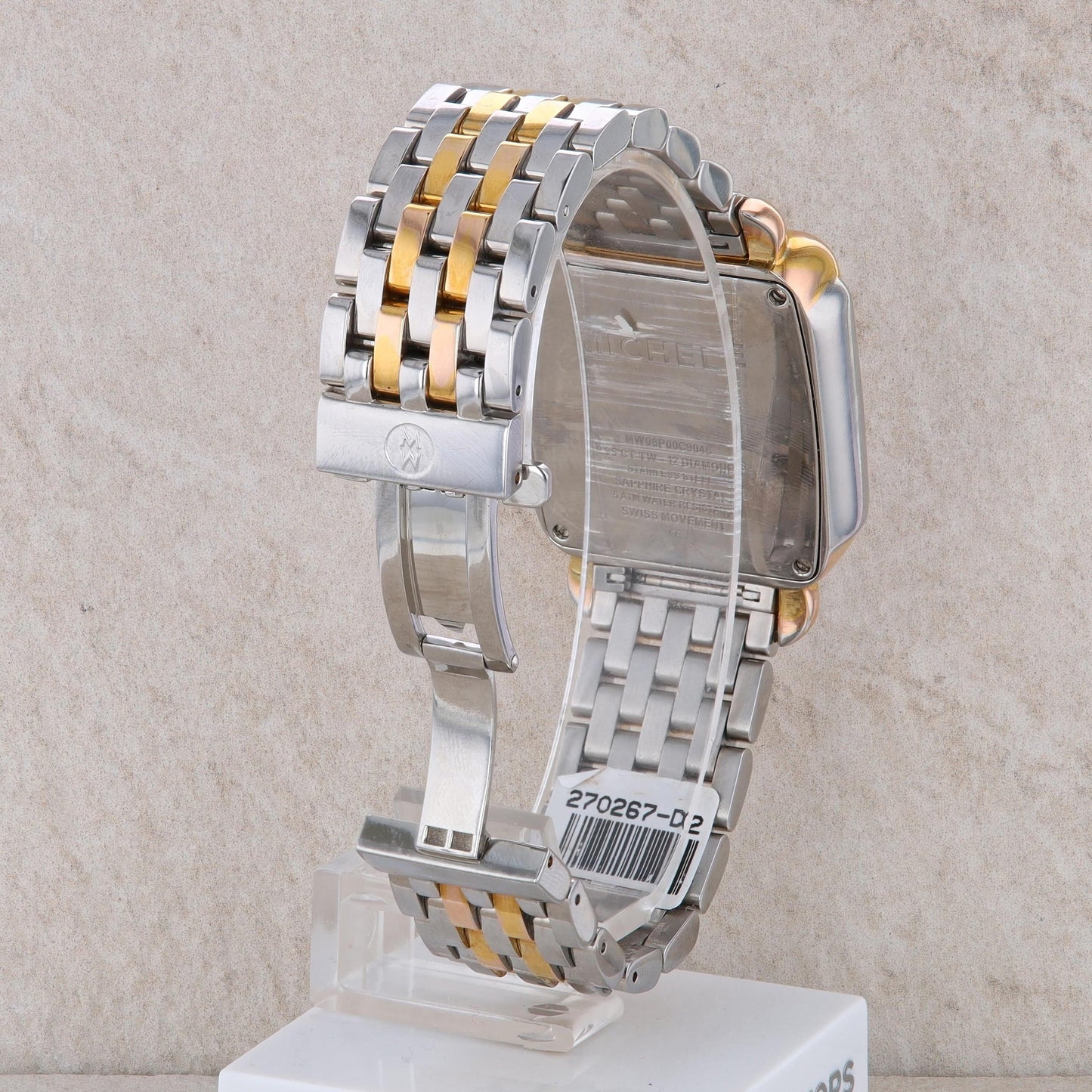 Stainless Steel Two Tone Gold Plated Michele Ladies Watch