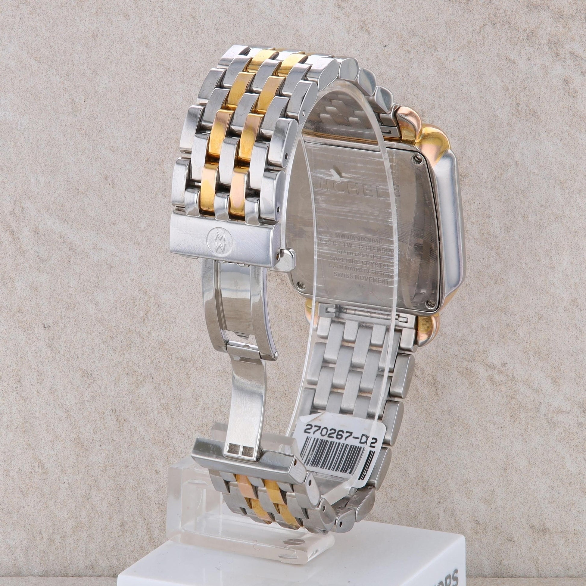 Stainless Steel Two Tone Gold Plated Michele Ladies Watch
