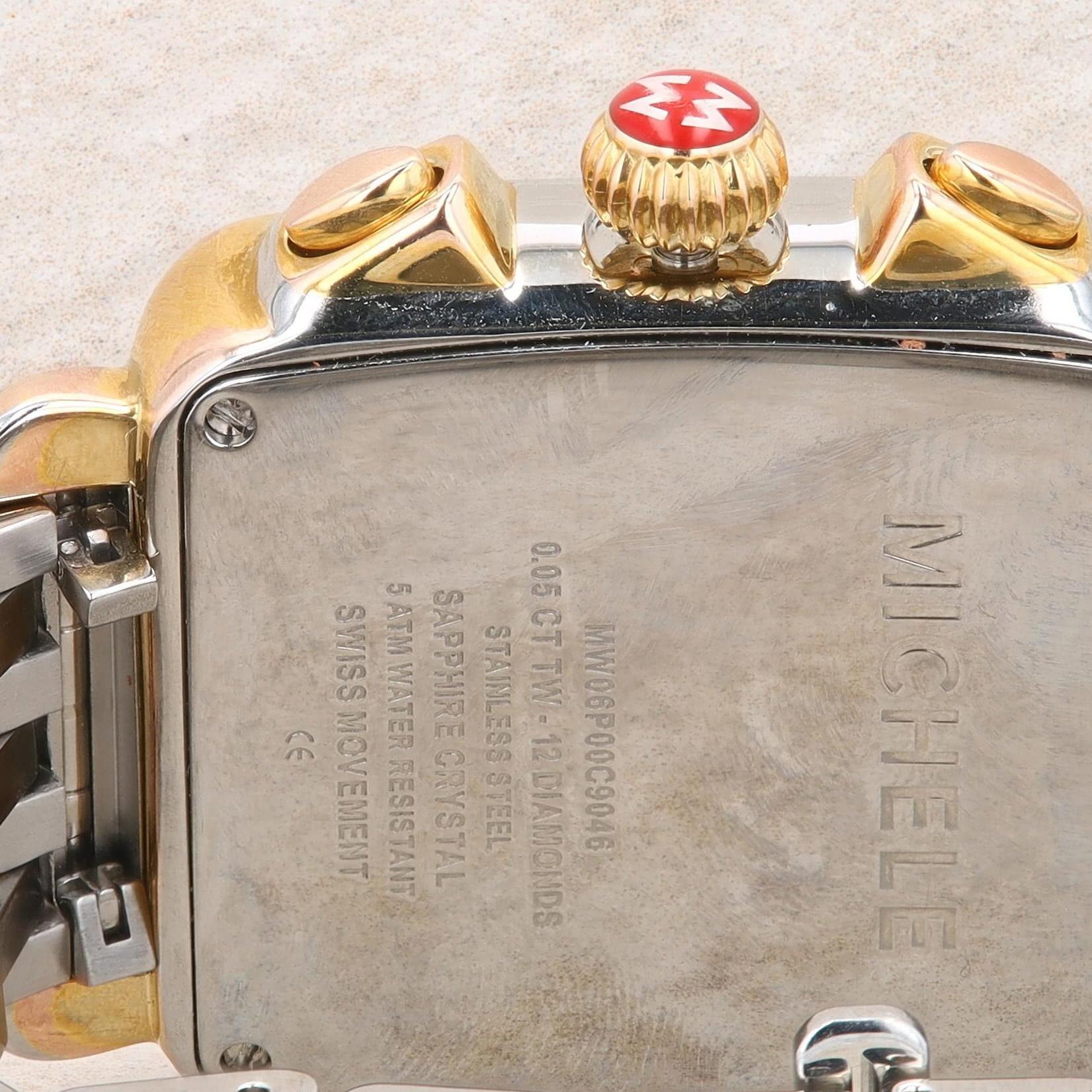 Stainless Steel Two Tone Gold Plated Michele Ladies Watch