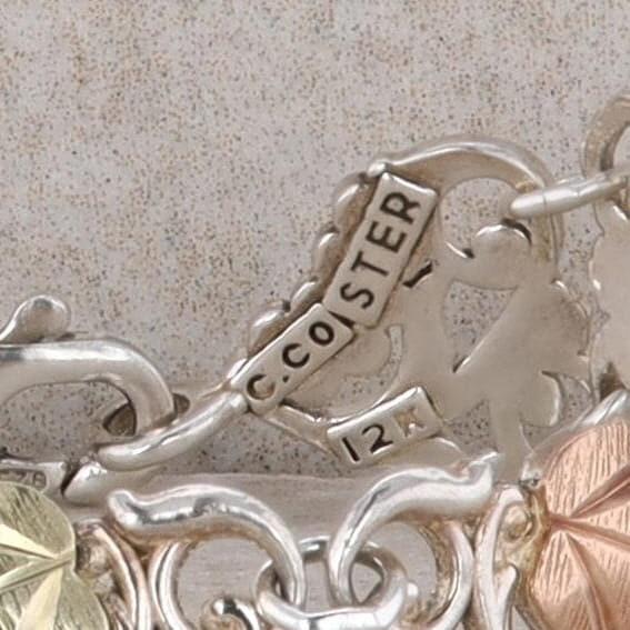 Sterling Silver & 12k Rose with Yellow Leaves Bracelet