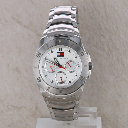 Tommy Hilfiger Men&#39;s Stainless Steel White Dial Watch #F90191