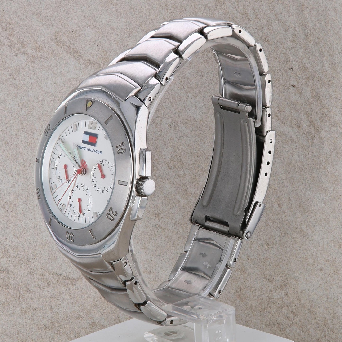 Tommy Hilfiger Men&#39;s Stainless Steel White Dial Watch #F90191