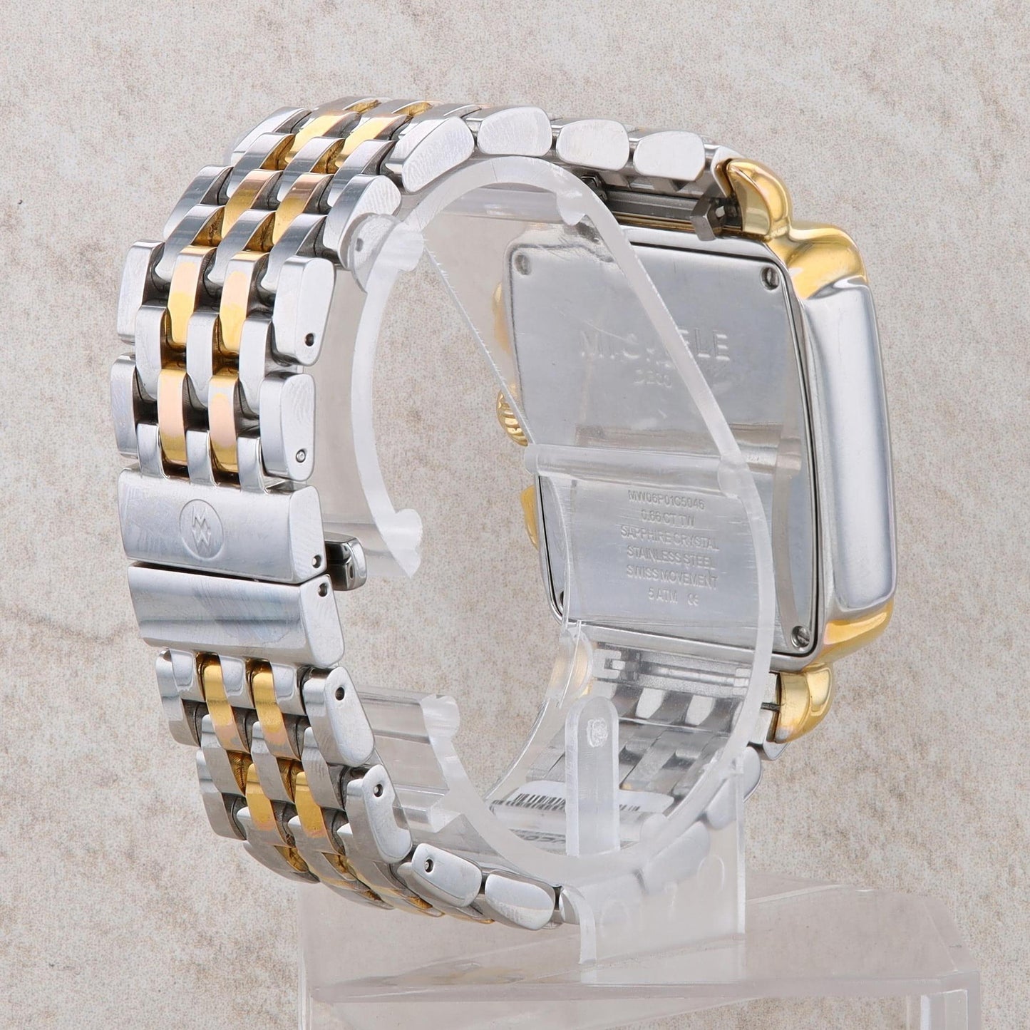 Michele Two-Tone Stainless Steel Two Tone Gold Plated Diamond Watch