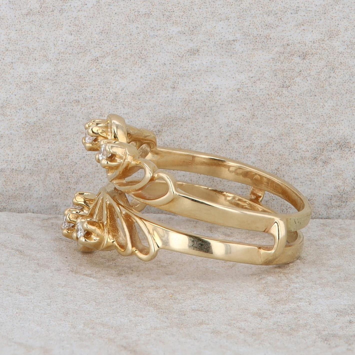 14k Yellow Gold Diamond Cut Out Enhancer Ring