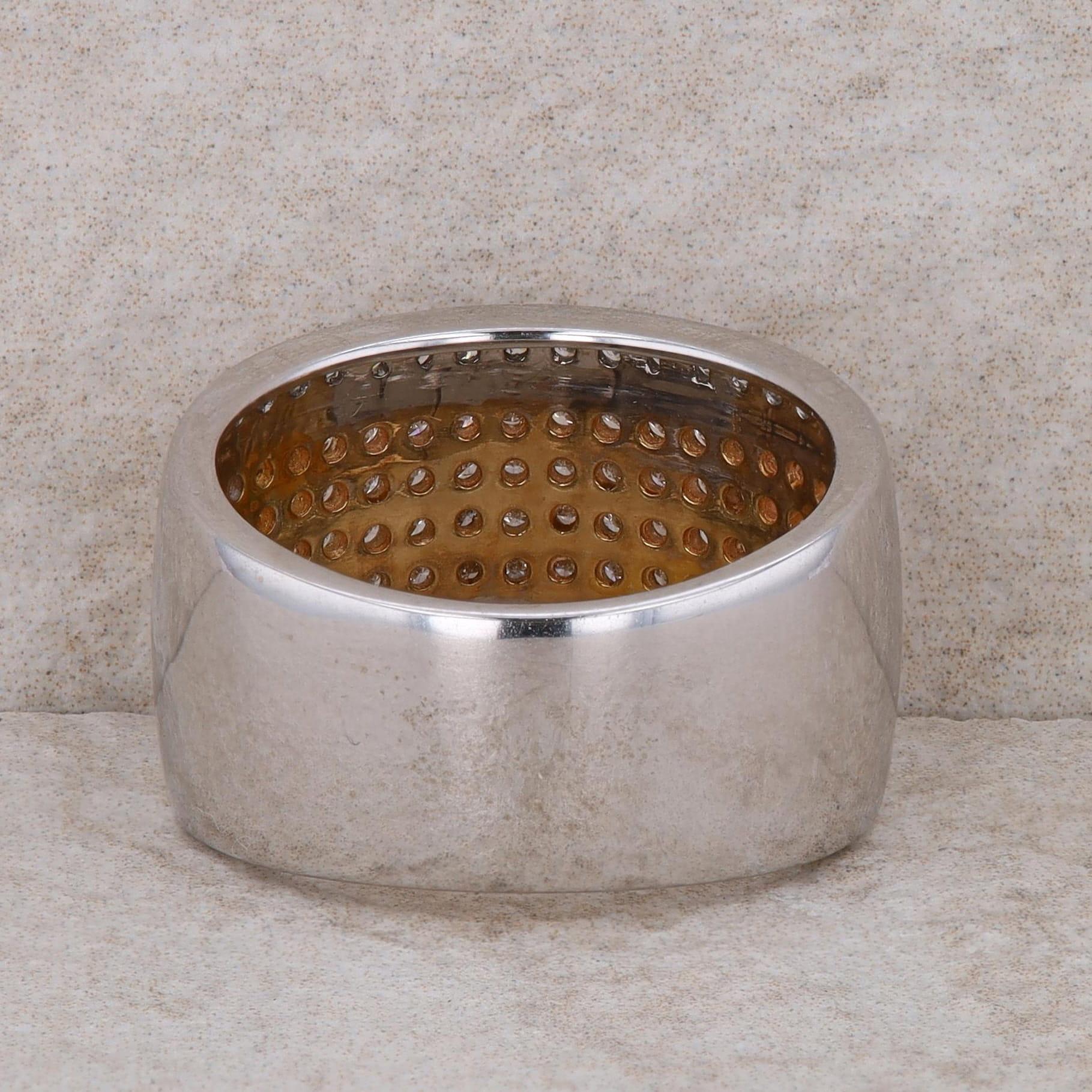 14k Two-Tone Wide Diamond Band
