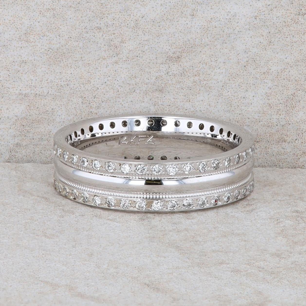 14k White Gold Round Diamond Eternity Band