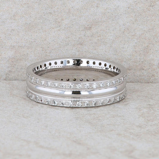 14k White Gold Round Diamond Eternity Band