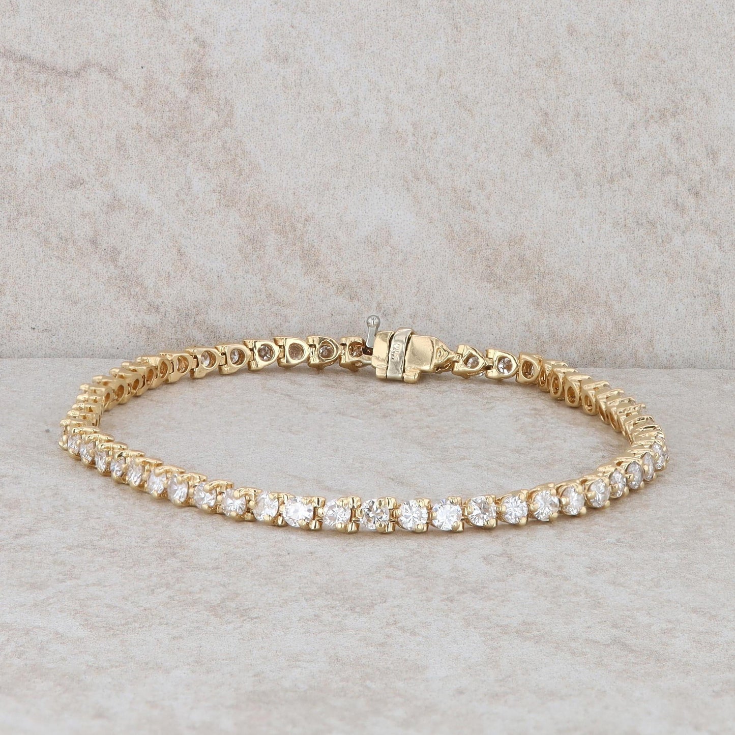 14k Yellow Gold Diamond Tennis Bracelet