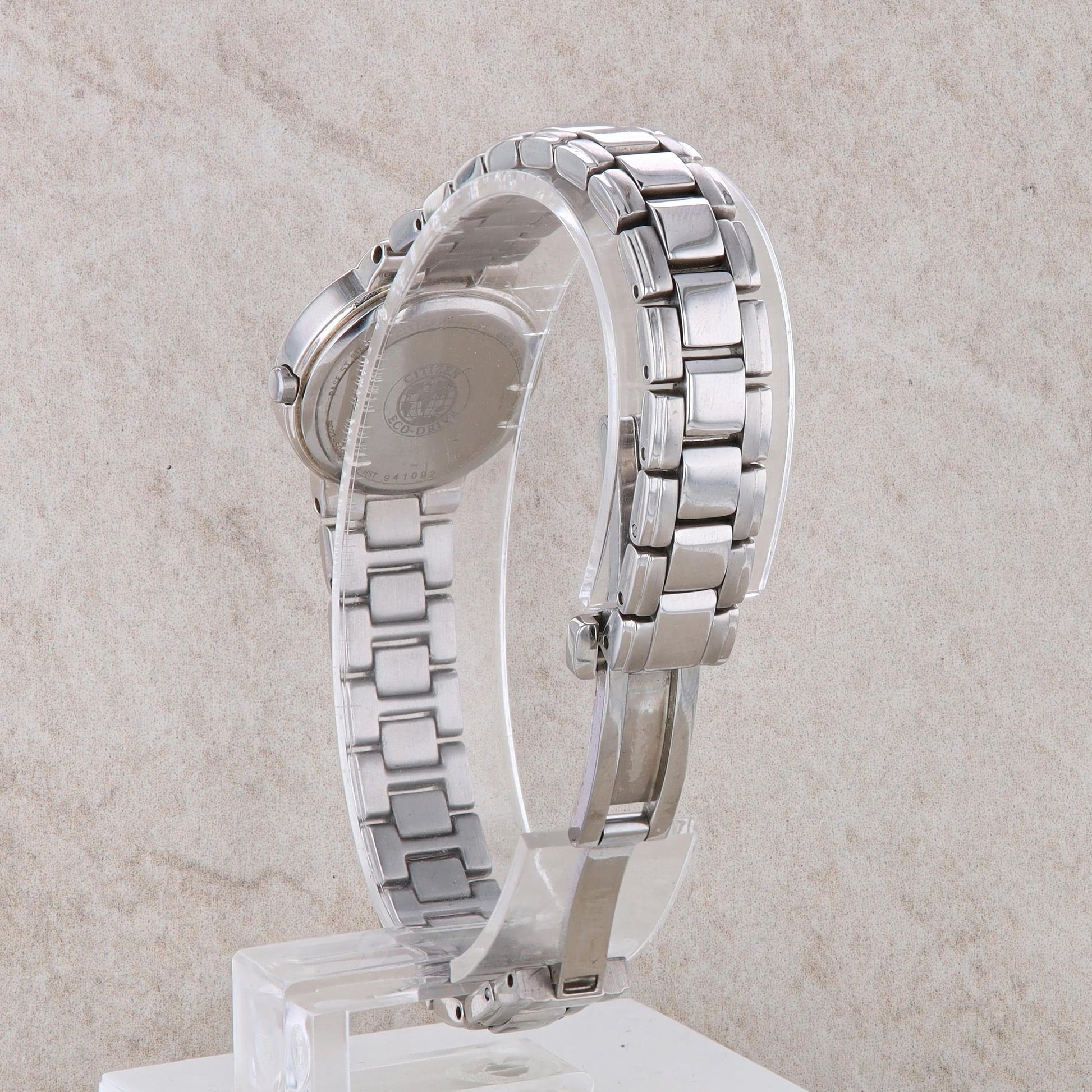 Stainless Steel Ladies ECO DRIVE Citizen Watch with Black Dial EW9720-59E