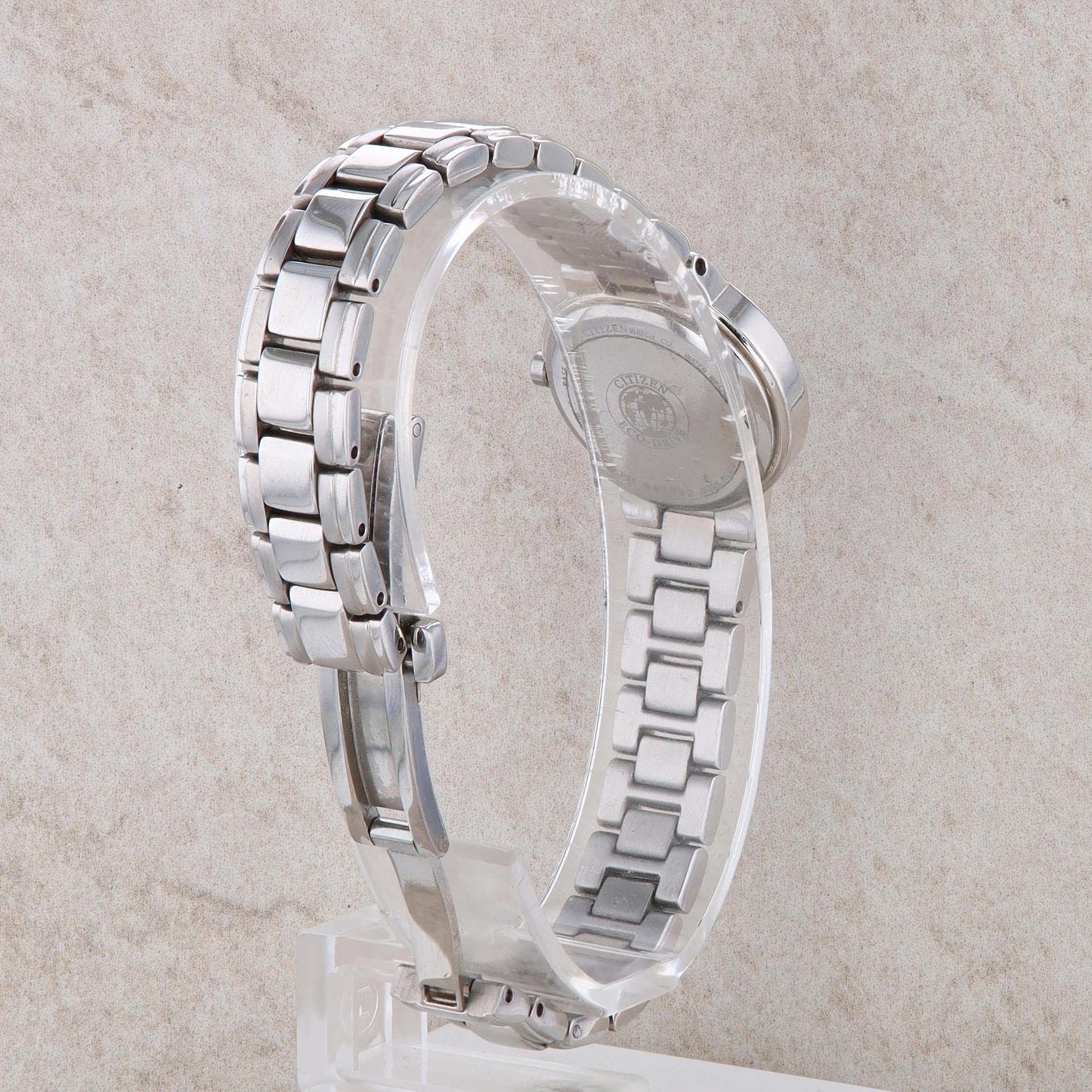 Stainless Steel Ladies ECO DRIVE Citizen Watch with Black Dial EW9720-59E