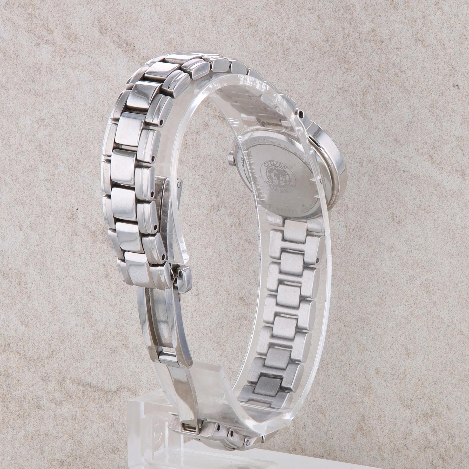 Stainless Steel Ladies ECO DRIVE Citizen Watch with Black Dial EW9720-59E