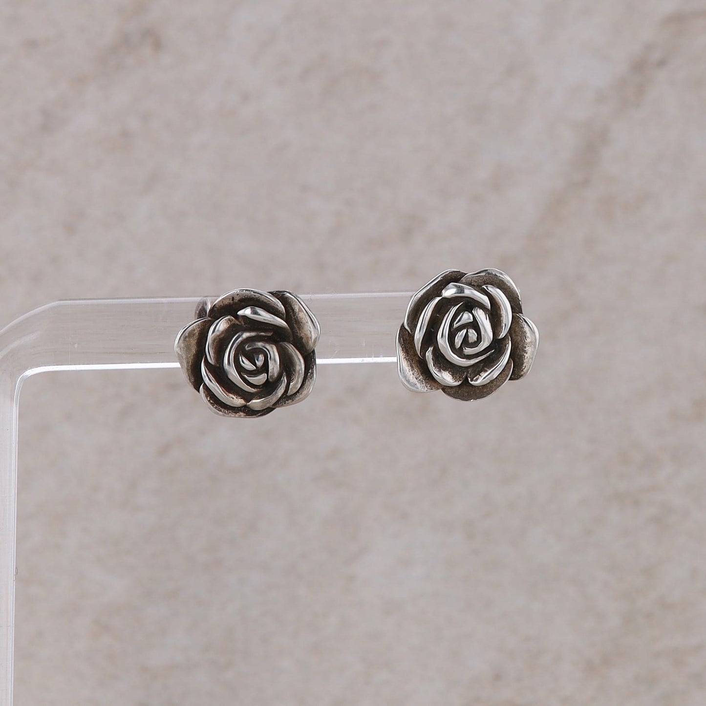 Sterling Silver Chamilia Flower Rose Stud Earrings