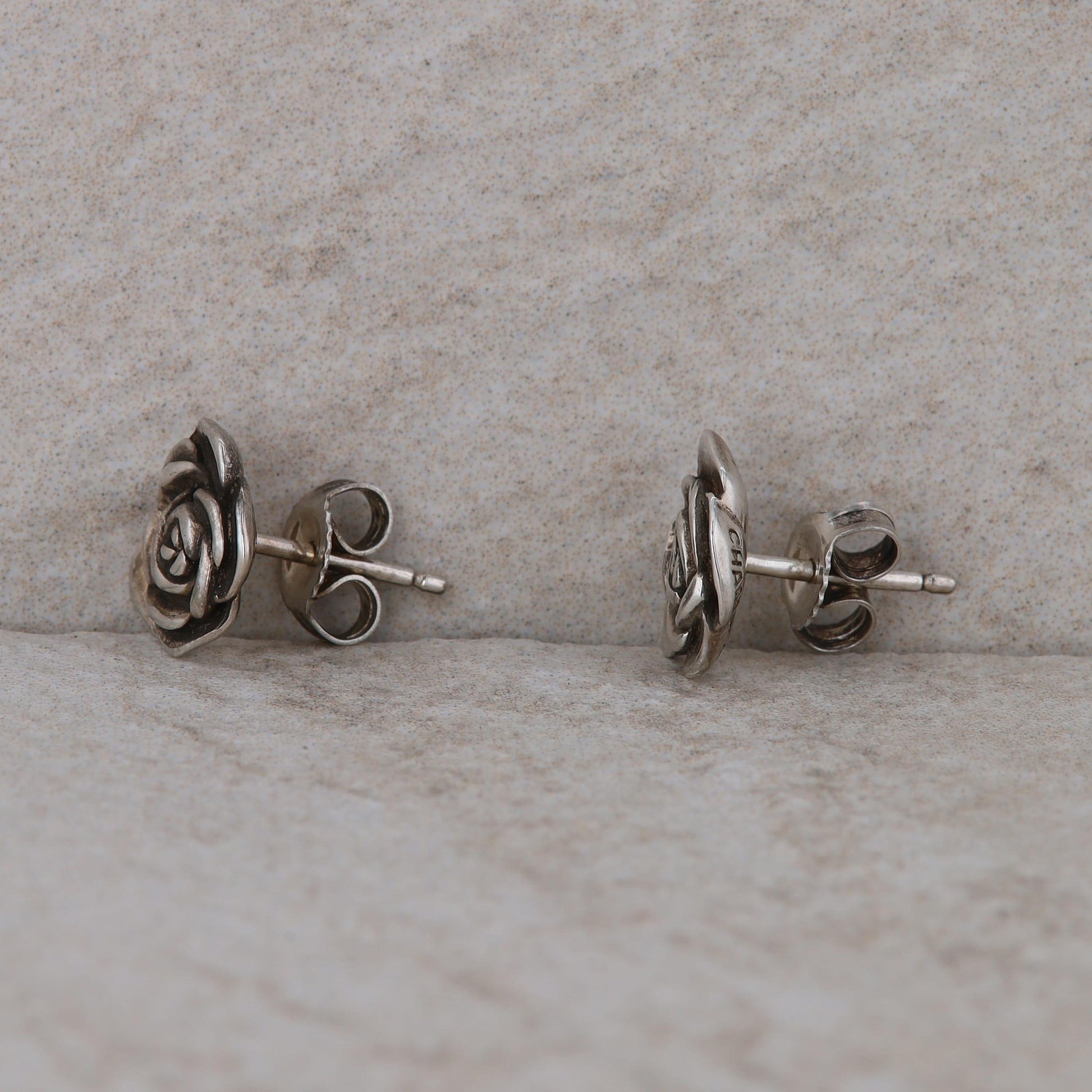 Sterling Silver Chamilia Flower Rose Stud Earrings