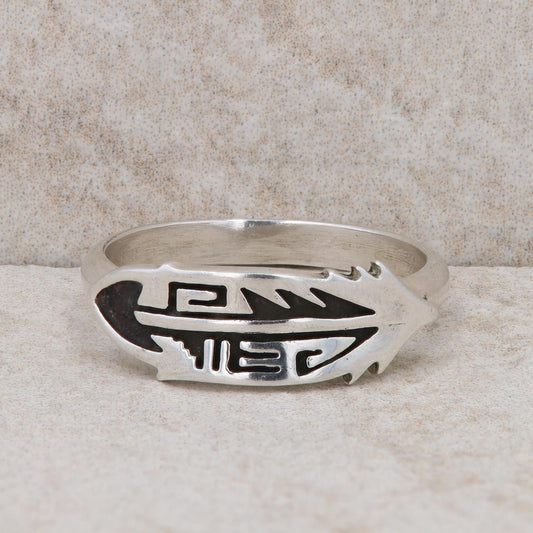 Sterling Silver Raymond Coriz Hopi Style Stackable Ring