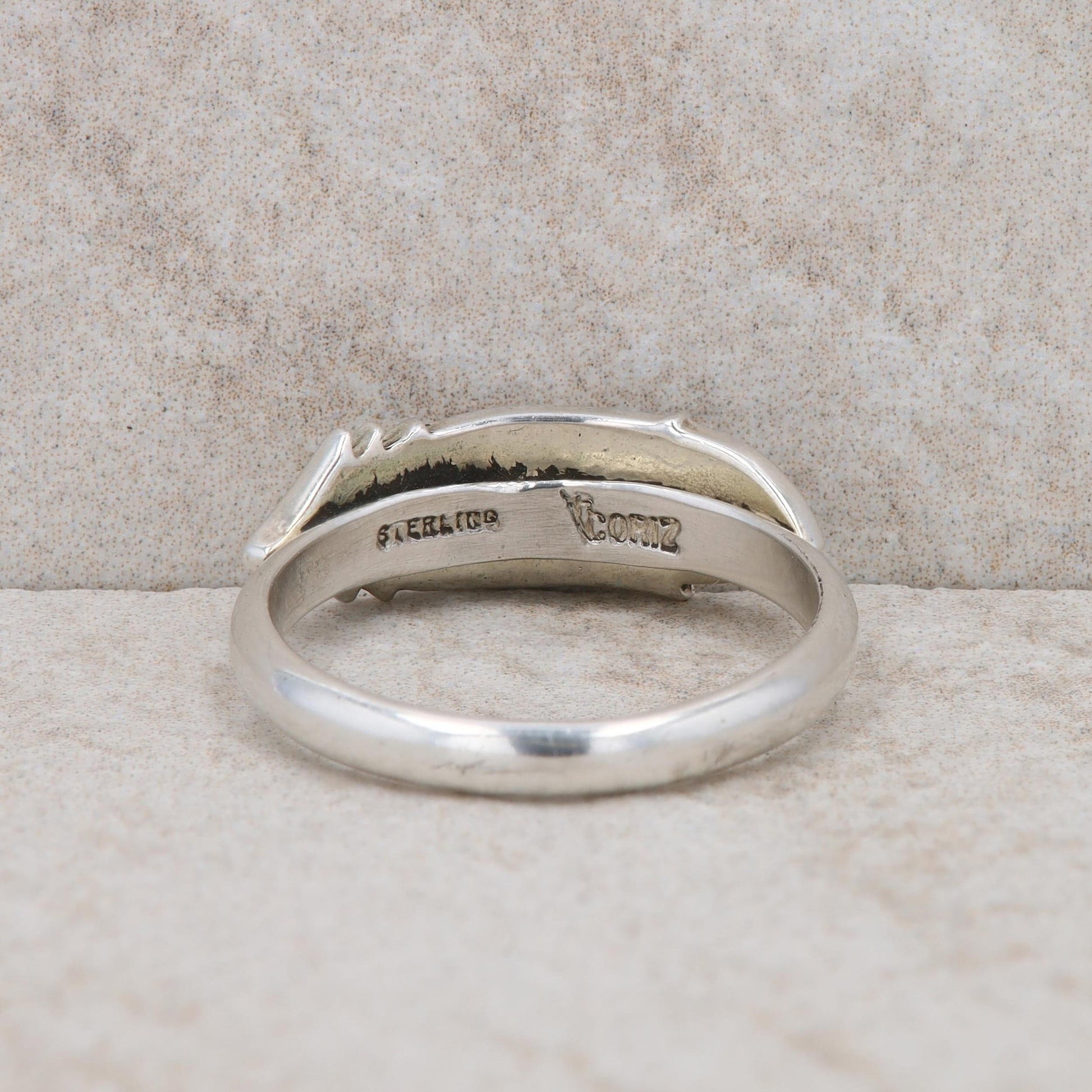 Sterling Silver Raymond Coriz Hopi Style Stackable Ring