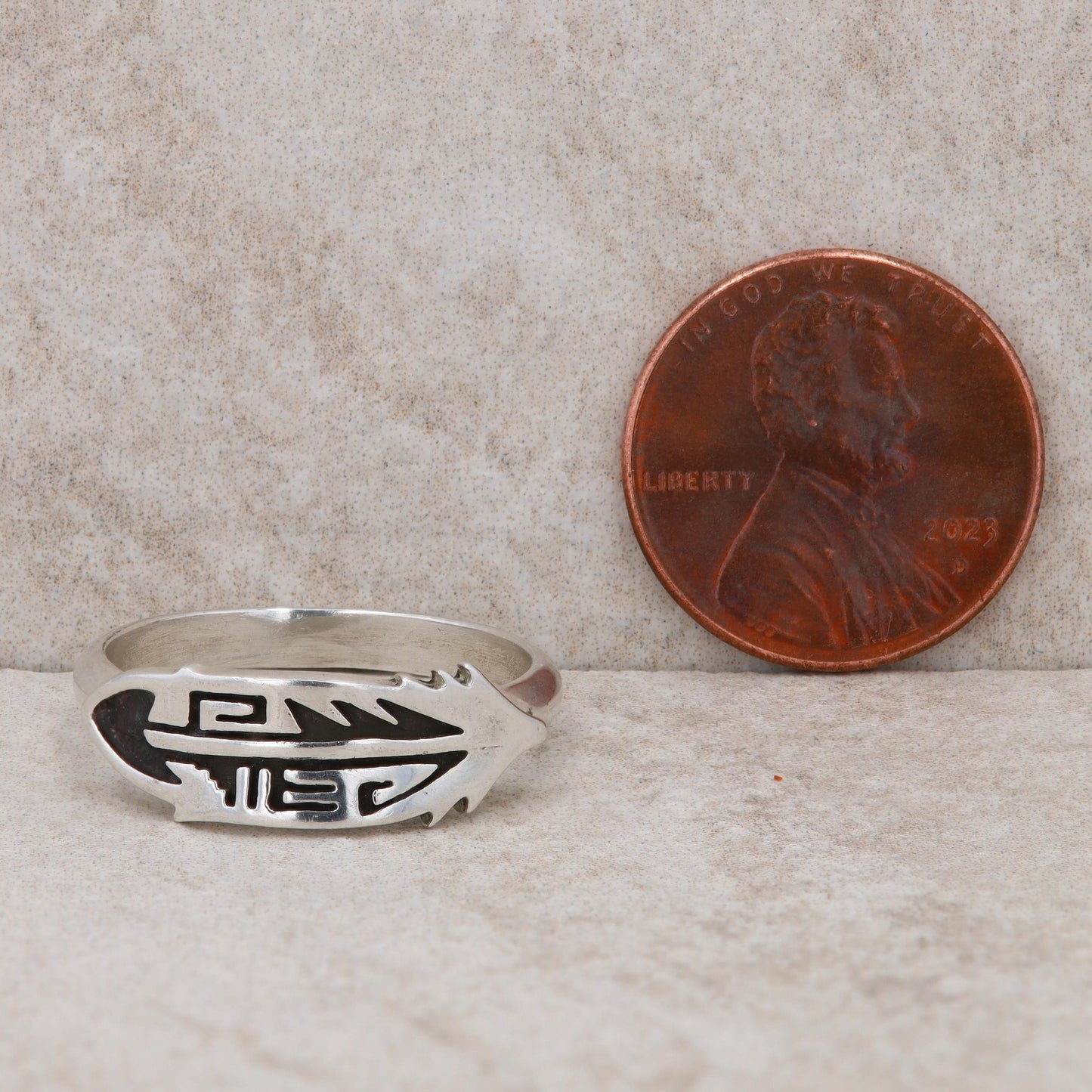 Sterling Silver Raymond Coriz Hopi Style Stackable Ring