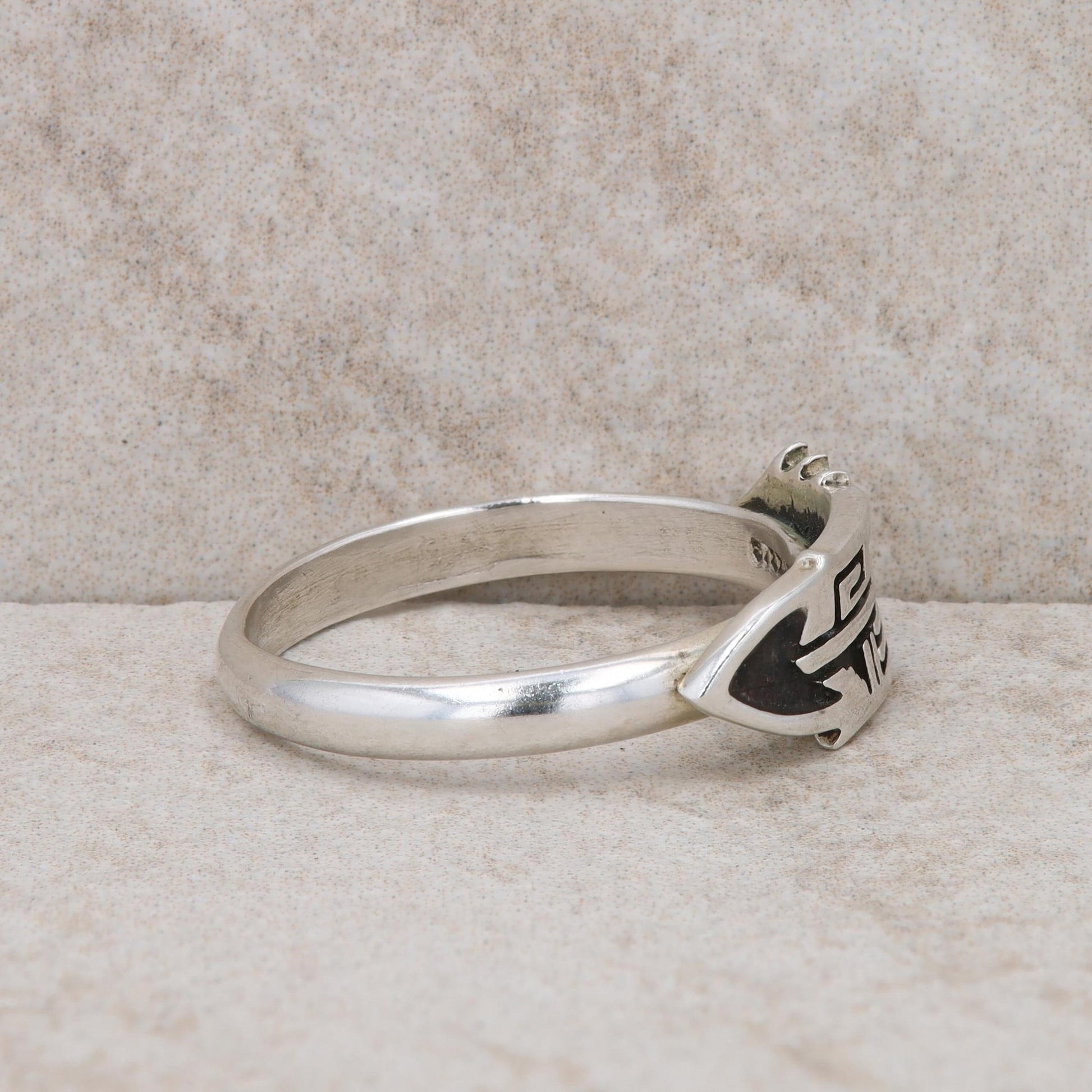 Sterling Silver Raymond Coriz Hopi Style Stackable Ring