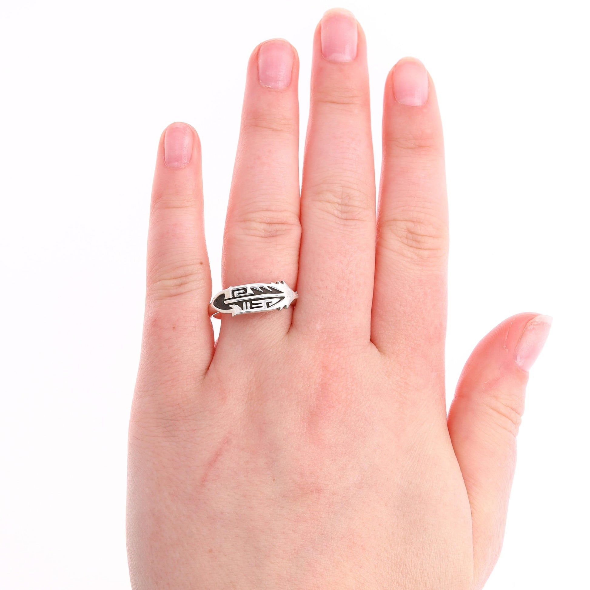 Sterling Silver Raymond Coriz Hopi Style Stackable Ring