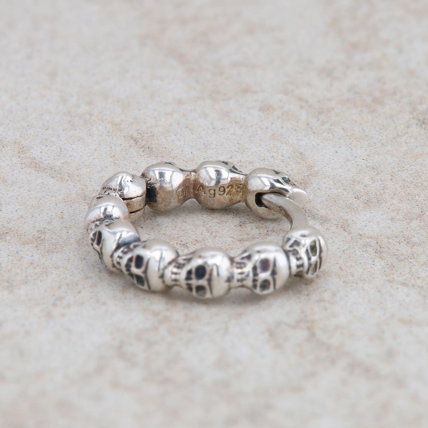 Sterling Silver Skull Huggie Earrings