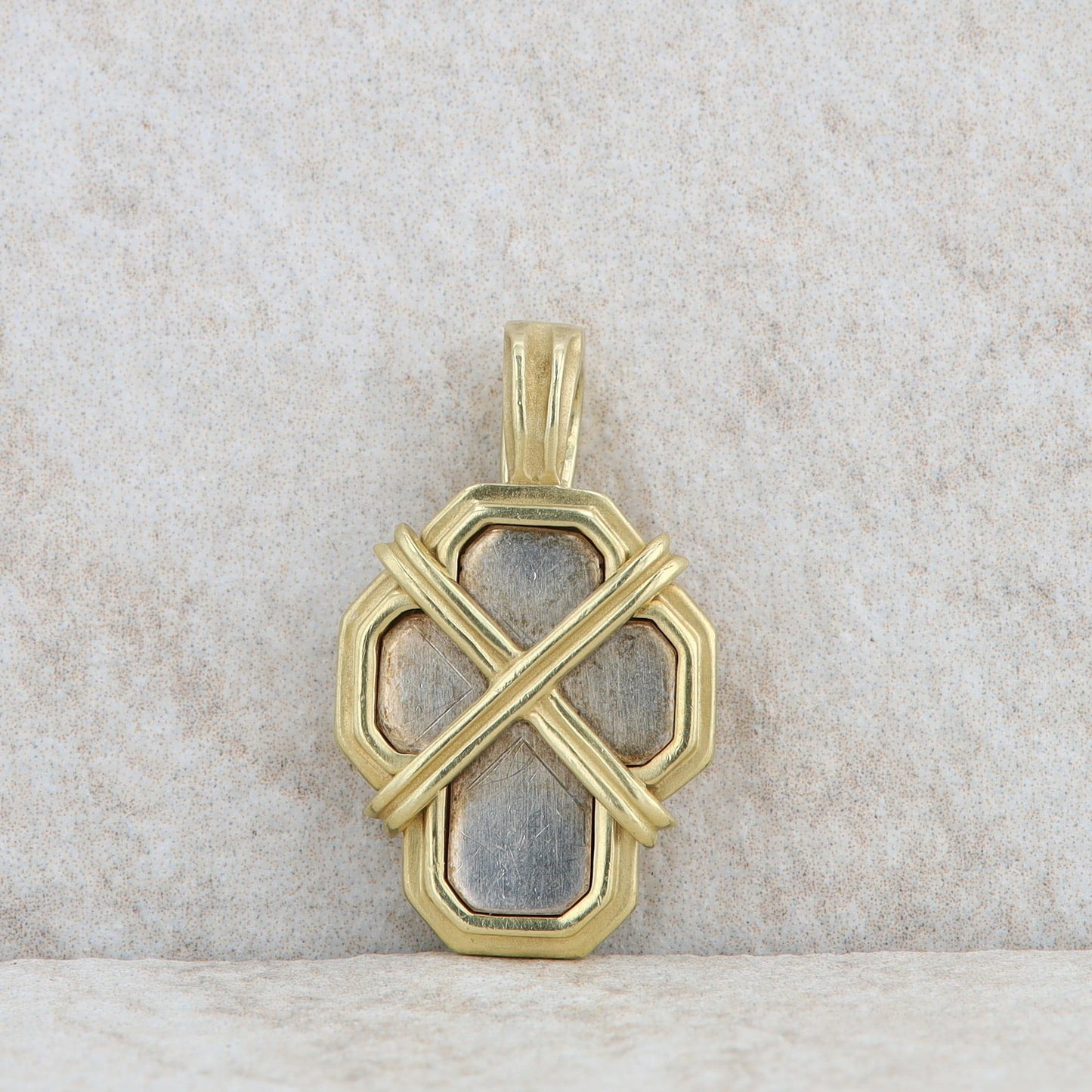 Slane and Slane Sterling Silver and 18k Yellow Gold Cross Enhancer