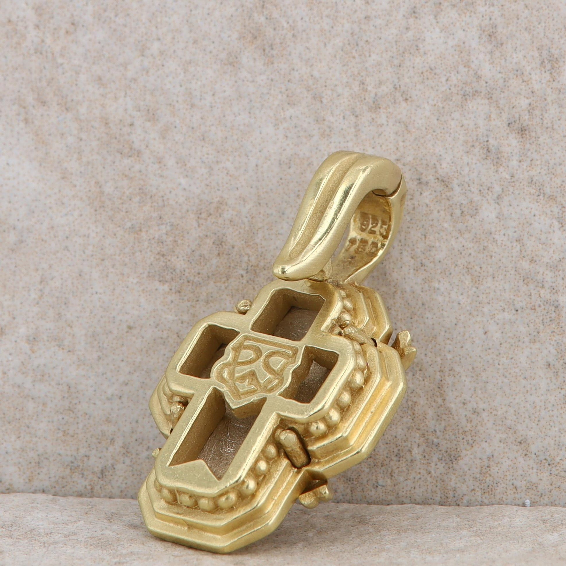 Slane and Slane Sterling Silver and 18k Yellow Gold Cross Enhancer