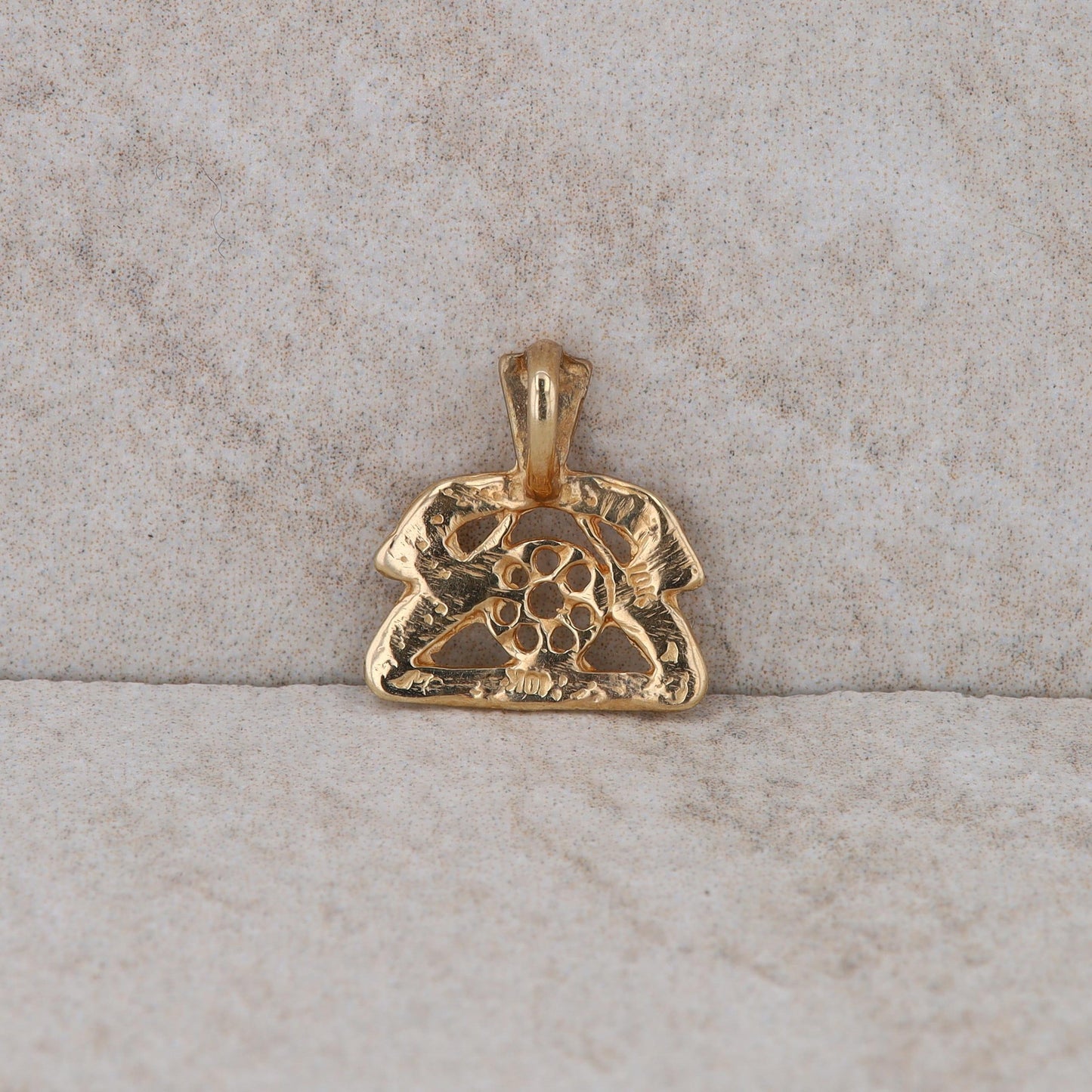 10k Yellow Gold Rotary Phone Charm/Pendant