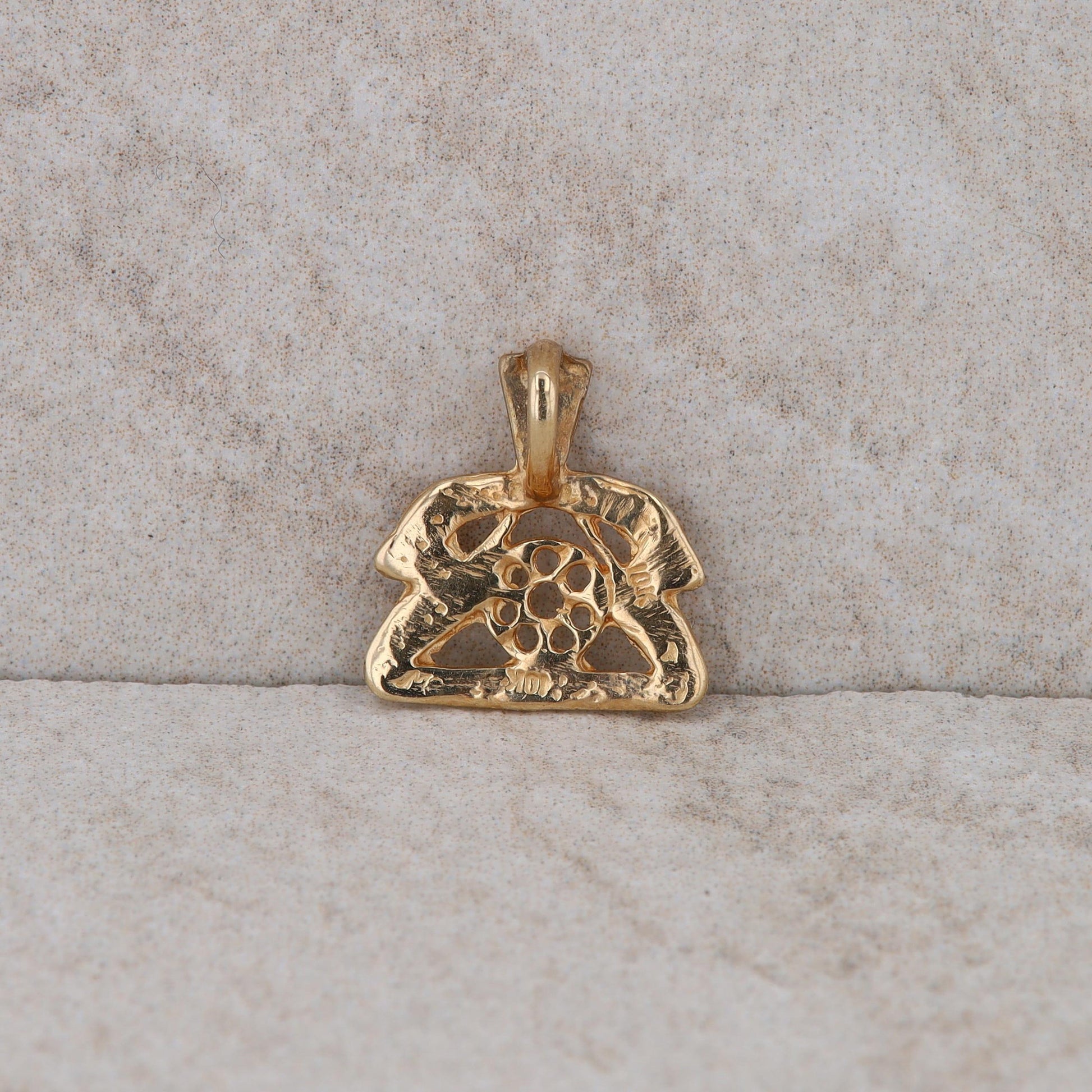 10k Yellow Gold Rotary Phone Charm/Pendant