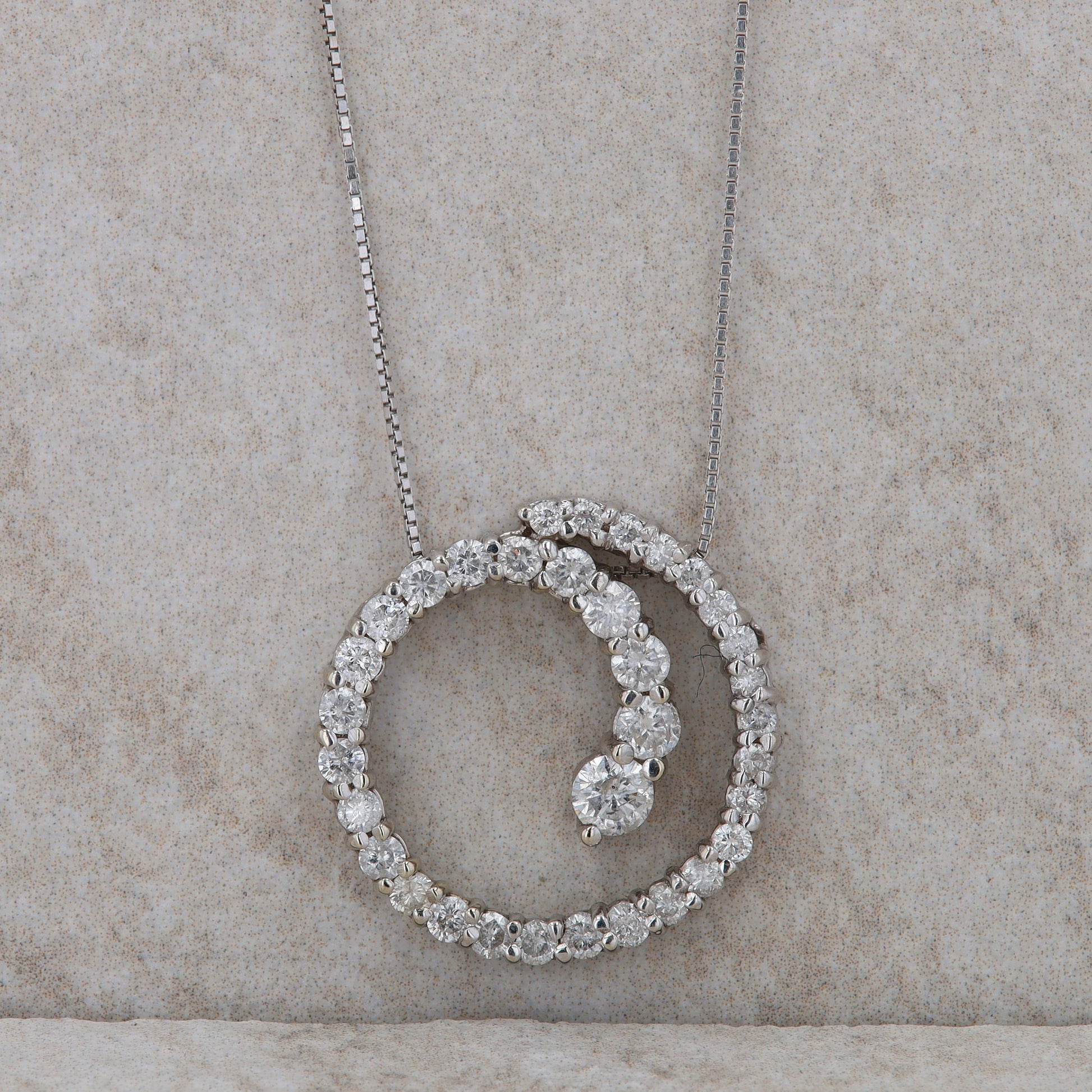 18k White Gold Diamond Journey Necklace