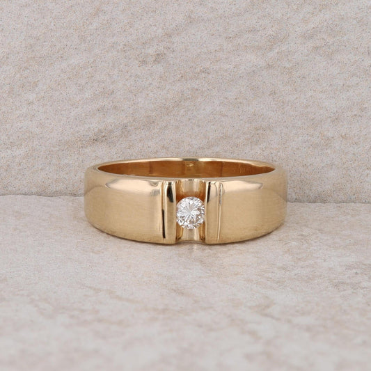 14K Yellow Gold Diamond IB Goodman Men's Ring