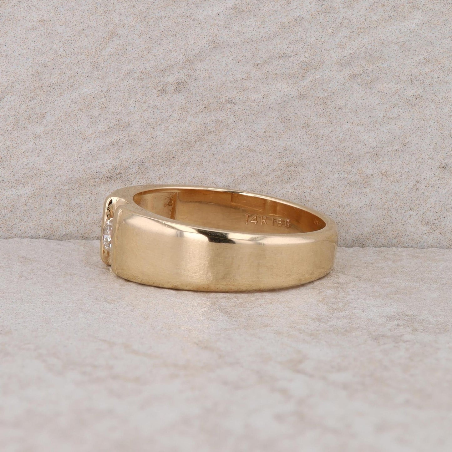 14K Yellow Gold Diamond IB Goodman Men's Ring