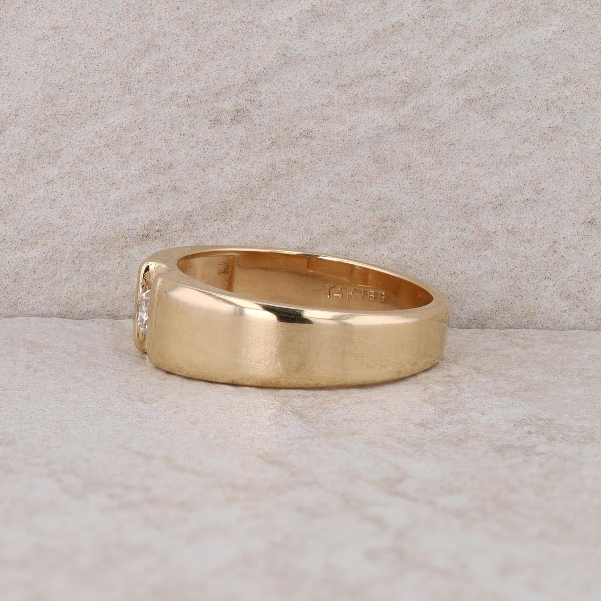 14K Yellow Gold Diamond IB Goodman Men's Ring