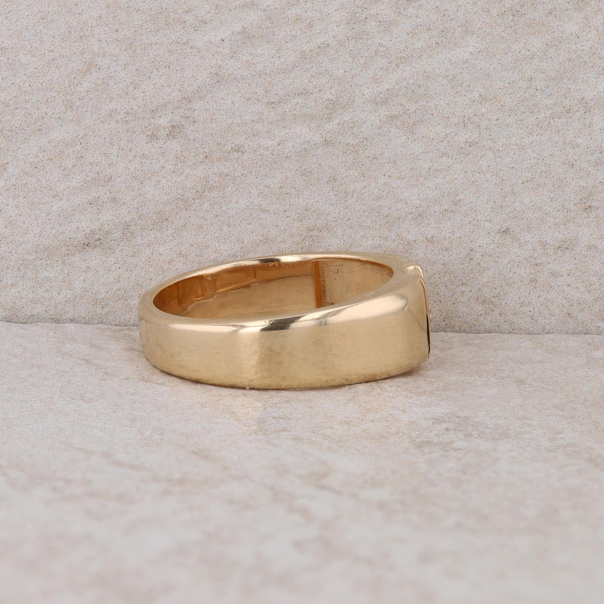14K Yellow Gold Diamond IB Goodman Men's Ring