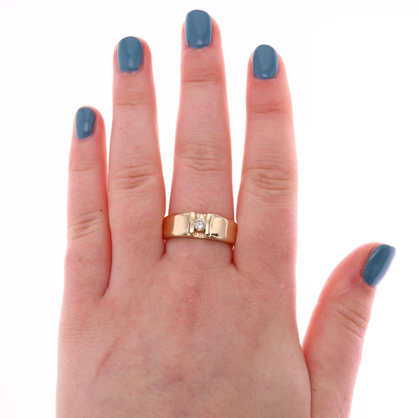 14K Yellow Gold Diamond IB Goodman Men's Ring
