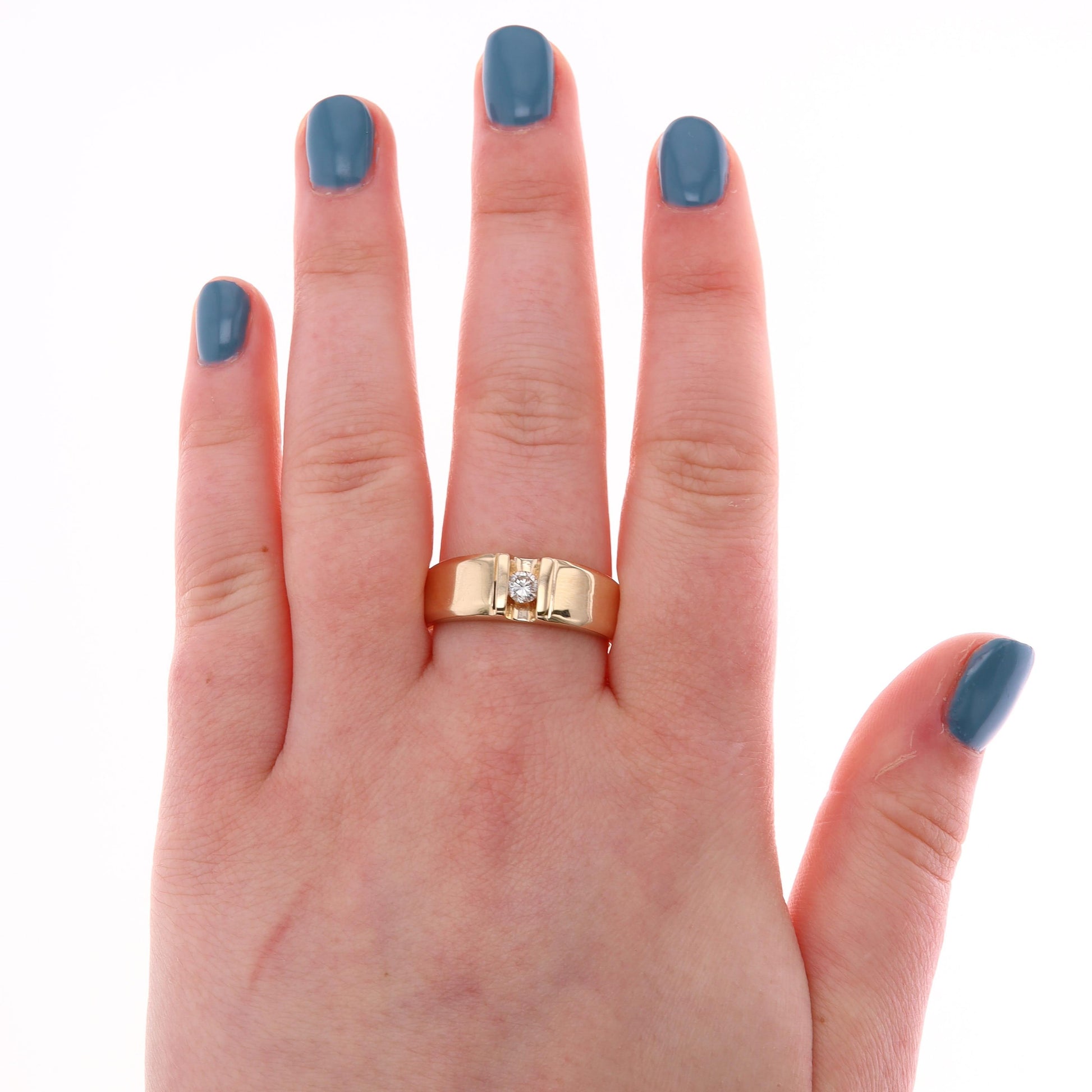 14K Yellow Gold Diamond IB Goodman Men's Ring